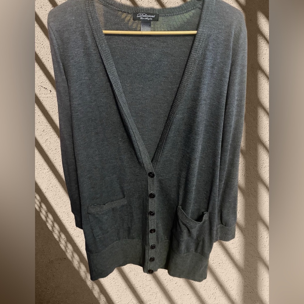 Gray Cardigan - Delirious Los Angeles